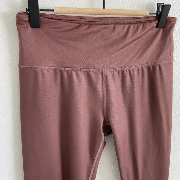 Athleta Elation Shimmer Tight Cinnamon Brown Pull On High Waist Leggings Small - Picture 4 of 9